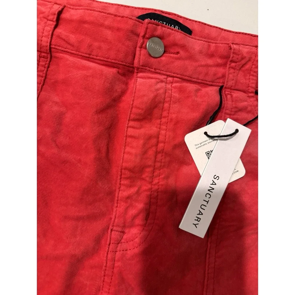 SANCTUARY Peace Maker Velveteen Pants Women's‎ Size 34 Red New!